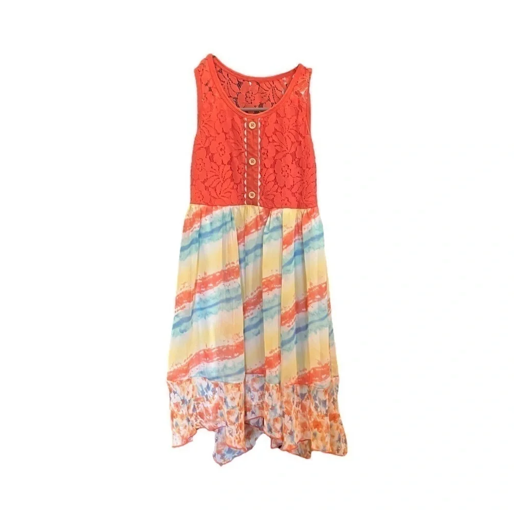 Jona Michelle Multicolored Lacy Special Occasion Dress Size 8